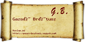 Gazsó Brútusz névjegykártya